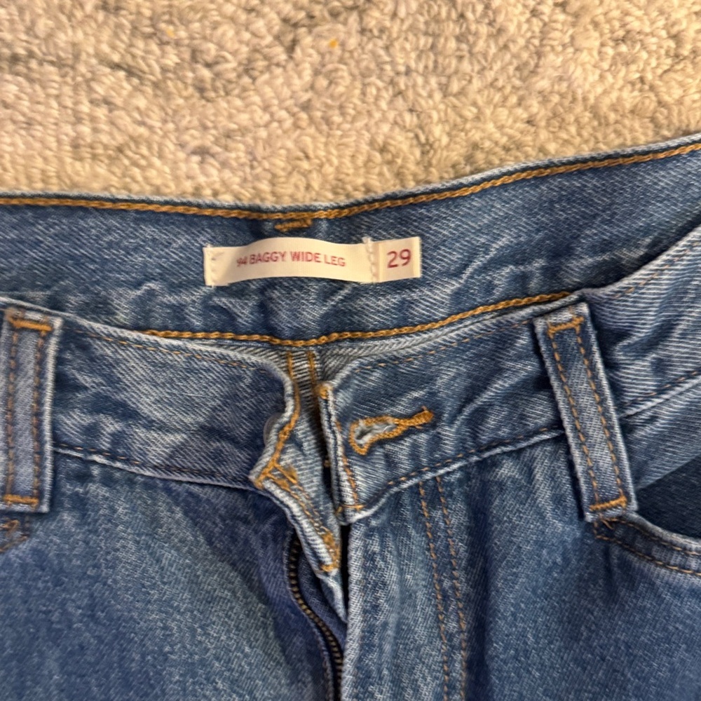 Levi's Blue Baggy Wide Leg Jeans
